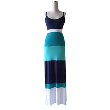 Splicing color stripe dress