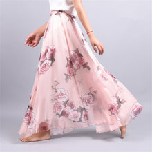 Chiffon Floral Printed Women Boho Floor-Length Long Maxi