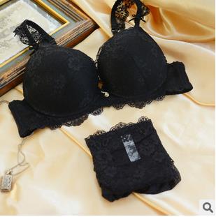 lace bra set gather adjustable underwear set