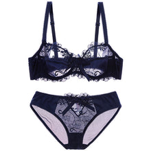 Fashion embroidery bras underwear women set