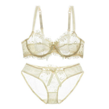 Fashion embroidery bras underwear women set