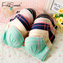 Cotton thin cup bras and briefs set