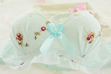 Push Up Gather Underwear Female Embroidered Bra Set