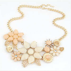 Gem Flower Necklace Choker Necklaces