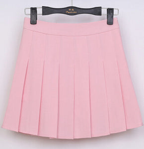 American School Style elegant half Pleated mini Skirt