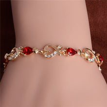 Colorful Austrian Crystal Fashion Heart Chain Bracelet