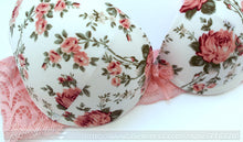 Silk Lace Flower Push up Big Bow Bra and Hollow out Panties