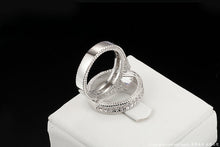 Silver Color Luxury 2 Rounds Bijoux Fashion Wedding Ring