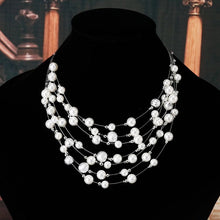 Gold Color Multilayer Chain Imitation Pearls Necklaces