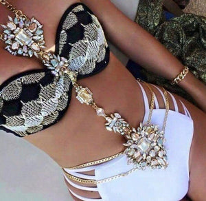 Exquisite Bodychain Vintage crystal necklaces