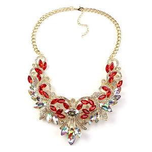 New Spring Colorful Crystal Maxi Statement Necklace