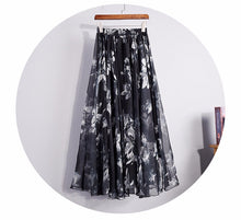 Elegant Fancy Flower Print Long Skirt