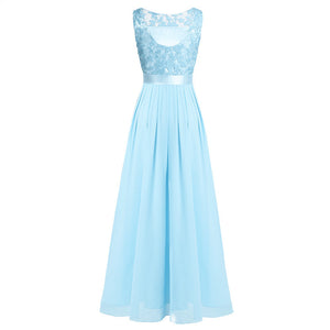 Embroidered Chiffon Bridesmaid Long Dress