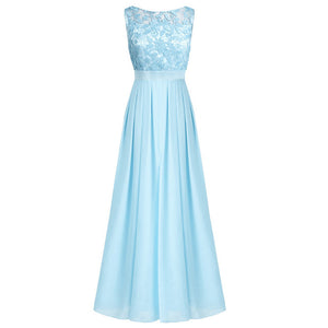 Embroidered Chiffon Bridesmaid Long Dress