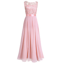 Embroidered Chiffon Bridesmaid Long Dress