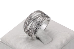 Luxurious Hollowed-out Cubic Zirconia Silver Color Ring