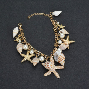 Tidal Marine Shells And Starfish Bohemian Charm Bracelet