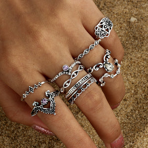 10pcs/set Vintage Midi Finger Rings