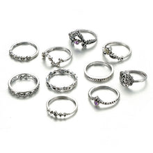 10pcs/set Vintage Midi Finger Rings