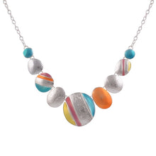 Silver Plated Colorful Round Chokers Bijoux Fashion Ethnic Necklace