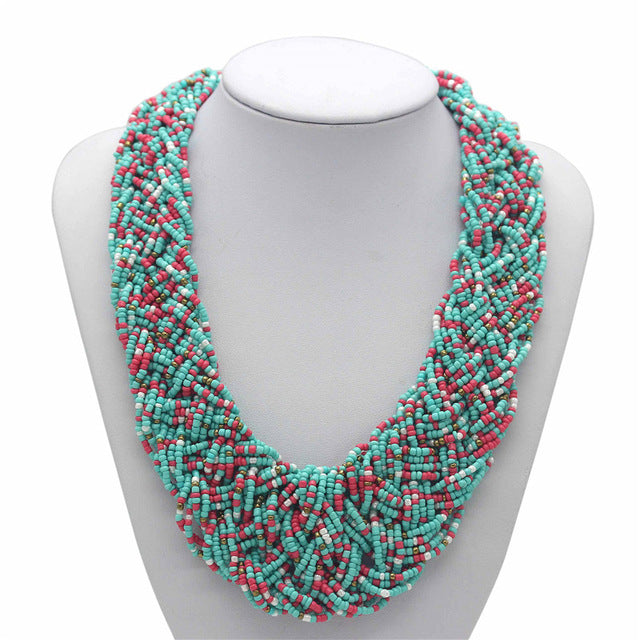 Bohemia 5 Colors Temperament Candy Beads Statement Necklace