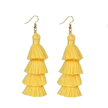 Summer Neon Tiered Long Tassel Earrings