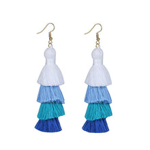 Summer Neon Tiered Long Tassel Earrings