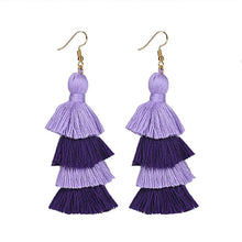 Summer Neon Tiered Long Tassel Earrings