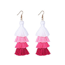 Summer Neon Tiered Long Tassel Earrings