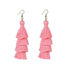 Summer Neon Tiered Long Tassel Earrings