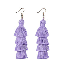 Summer Neon Tiered Long Tassel Earrings