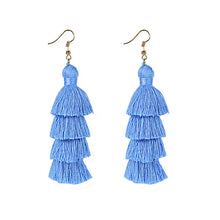 Summer Neon Tiered Long Tassel Earrings