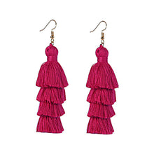 Summer Neon Tiered Long Tassel Earrings