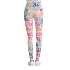 Colorful Traingles Printed Women Leggings