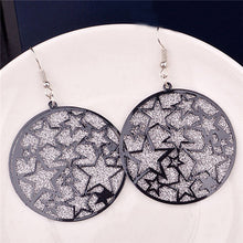 Rock Punk Big Leaf Geometric Water Drop Metal Long Dangle Earrings