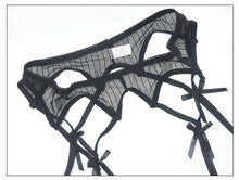 Intimates Lace Mesh Half Cup Bra+Panty+Garters Set