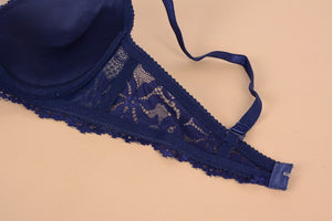 Lace Embroidery Push Up Bra Set