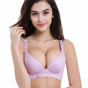 wireless adjust-strap 3/4 cup plus size seamless bra