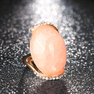 Rose Gold Color  Long Elliptic Section Ring