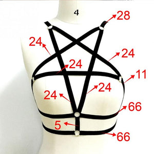 Women Halter Hollow Out Bandage Elastic Cage Strappy Bra