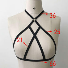 Women Halter Hollow Out Bandage Elastic Cage Strappy Bra