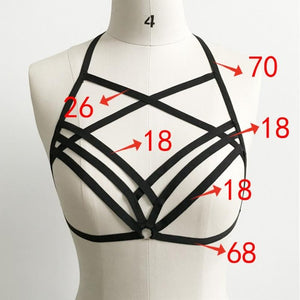 Women Halter Hollow Out Bandage Elastic Cage Strappy Bra