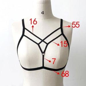 Women Halter Hollow Out Bandage Elastic Cage Strappy Bra