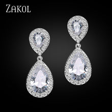 Nickle Free  Water Drop Crystal Zirconia Drop Earrings