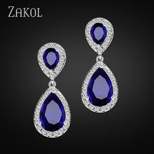 Nickle Free  Water Drop Crystal Zirconia Drop Earrings