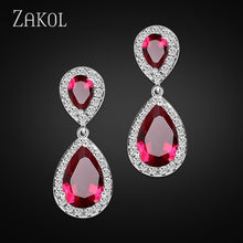 Nickle Free  Water Drop Crystal Zirconia Drop Earrings