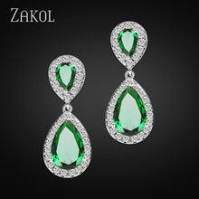 Nickle Free  Water Drop Crystal Zirconia Drop Earrings