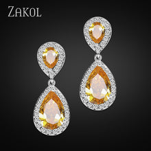 Nickle Free  Water Drop Crystal Zirconia Drop Earrings