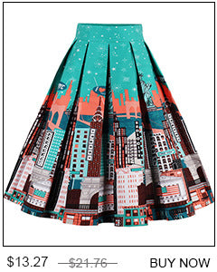 Retro Print Flower Summer Skirts