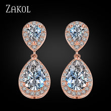 Nickle Free  Water Drop Crystal Zirconia Drop Earrings